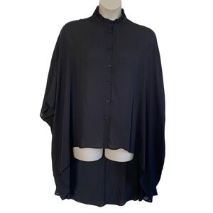 Killstar Black High Ruffle Neck Lightweight Cape Cloak EU Sz 3XL/US Sz 16